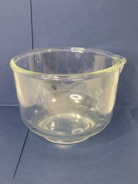 Fire King for Sunbeam Vntg. Glass Mixing Replacement Bowl 6.5" Wide w/Pour Spout